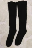 Pointelle Knit Slouch Socks Black